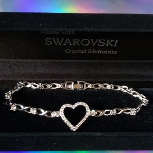 Swarovski bracelet heart bracelet RHODIUM Plated